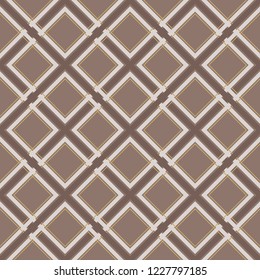 Brown geometric pattern. Plaid vector seamless print for fabrics