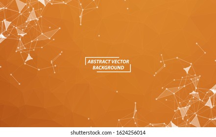 Brown Geometric Polygonal background molecule and communication. Connected lines with dots. Minimalism background. Concept of the science, chemistry, biology, medicine, technology.