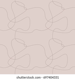 Brown geometric seamless background. Abstract pattern with curve lines