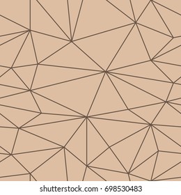 Brown geometric seamless background. Abstract pattern with polygonal lines