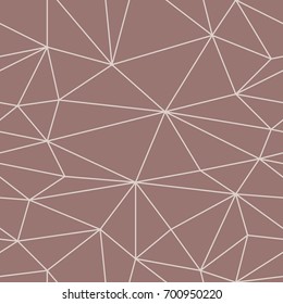 Brown geometric seamless background. Abstract pattern with polygonal lines