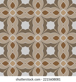 Brown Geometric Seamless Pattern with Tribal Shape. Pattern designed in Ikat, Aztec, Moroccan, Thai, Luxury Arabic Style. Ideal for Fabric Garment, Ceramics, Wallpaper. Vector Drawing pattern.