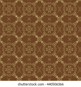 Brown geometric seamless pattern. Tribal indian ornaments..Vector illustration.