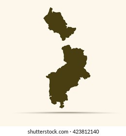 Brown German-speaking Community of Belgium Map Illustration