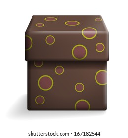 Brown gift box on white background.