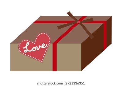 Brown gift box for sweets with ribbon 
