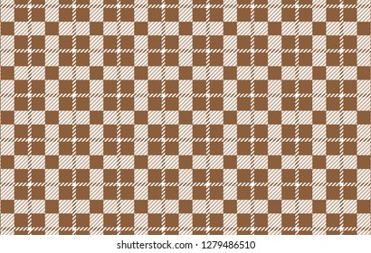 Brown Gingham pattern. Texture from rhombus for - plaid, tablecloths,shirts,dresses,paper,bedding,blankets,quilts and other textile products.Vector illustration. - Vector