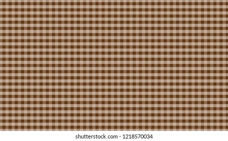 Brown gingham tablecloth background.EPS-10.Vector Illustration
