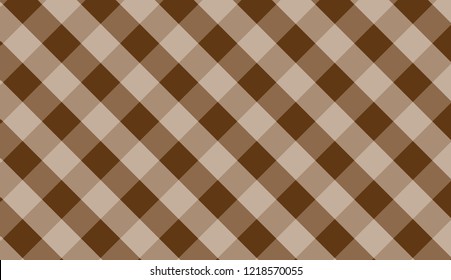 Brown gingham tablecloth background.EPS-10.Vector Illustration