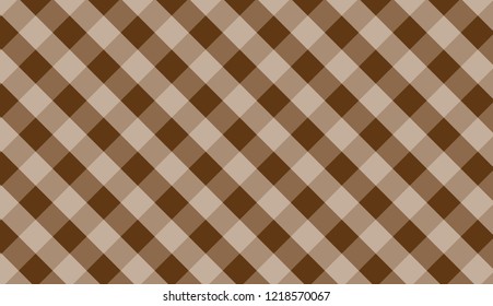 Brown gingham tablecloth background.EPS-10.Vector Illustration