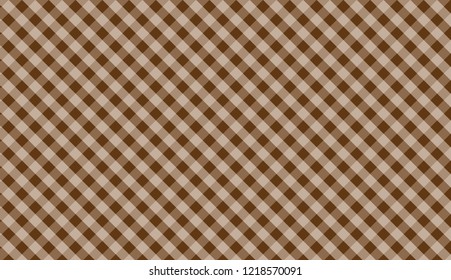 Brown gingham tablecloth background.EPS-10.Vector Illustration