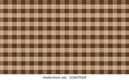 Brown gingham tablecloth background.EPS-10.Vector Illustration
