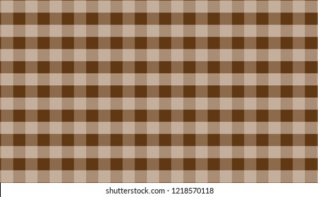Brown gingham tablecloth background.EPS-10.Vector Illustration