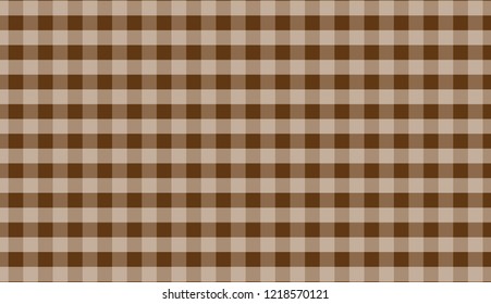Brown gingham tablecloth background.EPS-10.Vector Illustration