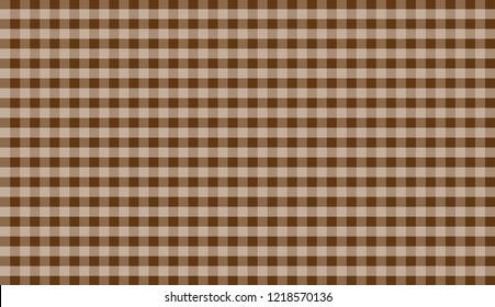 Brown gingham tablecloth background.EPS-10.Vector Illustration