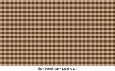 Brown gingham tablecloth background.EPS-10.Vector Illustration