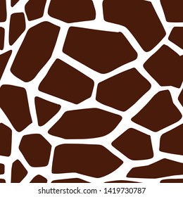 Brown Giraffe skin seamless pattern. Vector animal giraffe texture background. Brown white safari zoo jungle print for textile design, for covers of notebooks and other