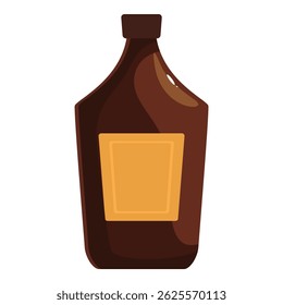 Brown glass bottle with a blank label, perfect for showcasing your brand