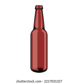 Brown glass bottle. Empty bottle. 
