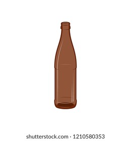brown glass bottle on white background