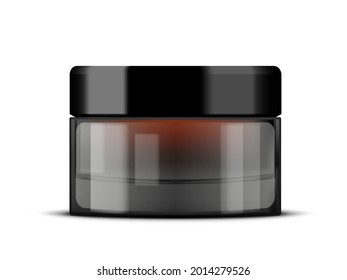 Brown Glass Cosmetic Cream Jar For Your Product. EPS10 Vector