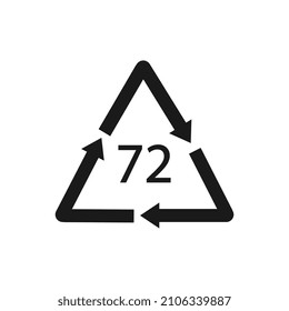 Brown Glass recycling code 72 GL. Vector illustration