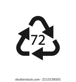 Brown Glass recycling code 72 GL. Vector illustration