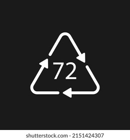 Brown Glass recycling code 72 GL. Vector illustration