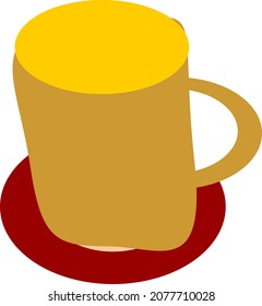 brown glass and red saucer vector design