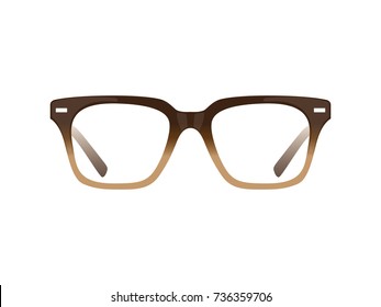 Brown Glasses, Glasses Icon, Reading Glasses, Eye Glass Vector, Brown Frames, Optometrist, Brown Rimmed Glasses Icon Vector Illustration Background