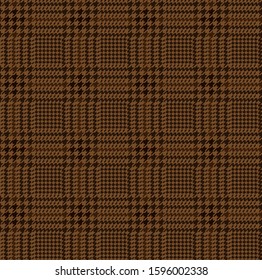 Brown glen check pattern design. Stylish hounds tooth checkered textile.