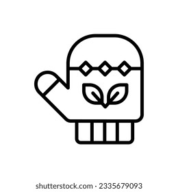 Ilustración del icono de contorno de guante marrón