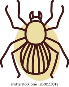 Brown gnat bug, illustration, vector, on a white background.