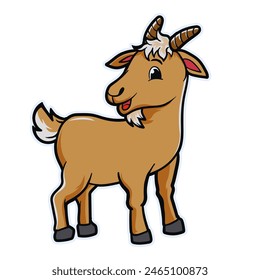 A brown goat cartoon character illustration