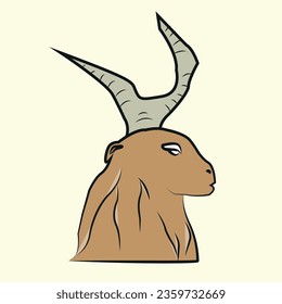 Brown Goat or Markhor vector illustration 