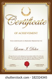 Brown and gold certificate template
