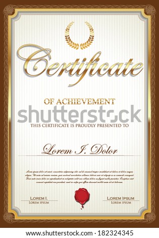 Brown and gold certificate template