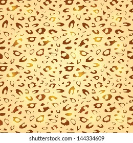 Brown Gold Cheetah Seamless Pattern. Vector Illustration