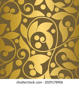 Braun und Gold sind nahtlose Muster. Abstrakte Vektorschmuck-Vorlage. Paisley-Elemente. Ideal für Stoff, Einladung, Hintergrund, Tapete, Dekoration, Verpackung oder jede erwünschte Idee.