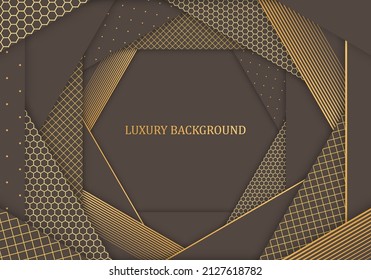 Brown and gold luxury background. Vector illustration.