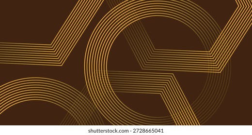 Hexagones de tecnología de oro marrón, Ilustración vectorial.