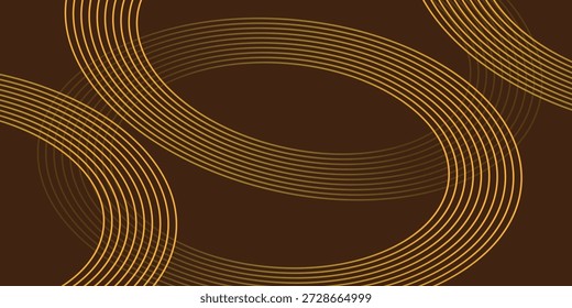 Ondulación de tecnología de oro marrón, Ilustración vectorial.