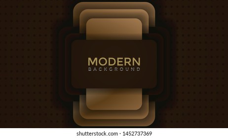 brown and gold vector abstract background overlap layer.