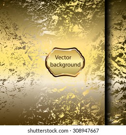 Brown golden abstract vector  background , with     grunge background texture for  design .
