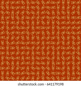 Brown and golden pattern. Elegant vector classic seamless pattern. Seamless abstract ornament on brown background with repeating elements.