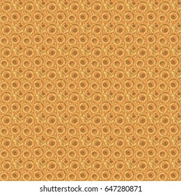 Brown and golden pattern. Seamless pattern oriental ornament in baroque style. Traditional classic vector golden pattern.