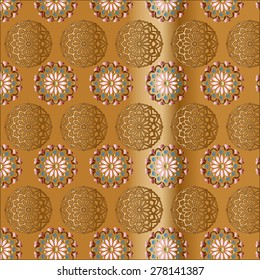 Brown golden Vector  ornament  background 
