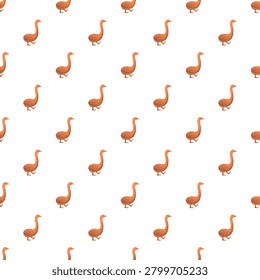 Brown goose birds creating a repeating seamless pattern on a white background