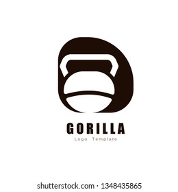 brown gorilla face logo template