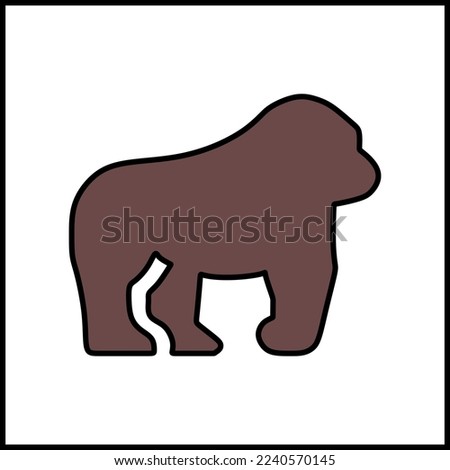 brown gorilla with stout physique